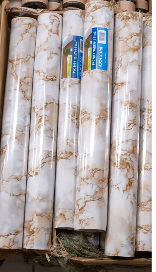 Papier peint effet marbre doré