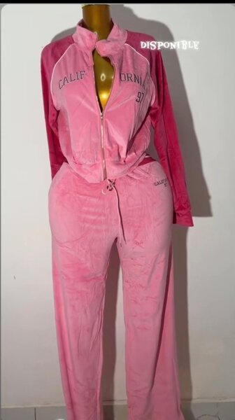 Survêtement Velours Rose Femme