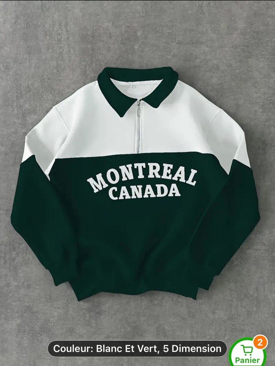 Pull à col zippé casual