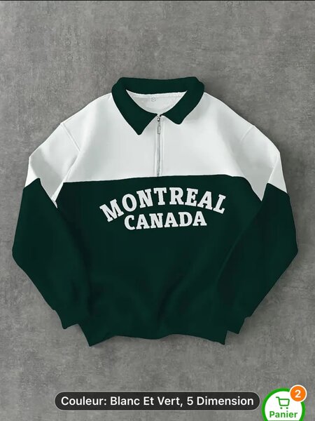 Pull à col zippé casual