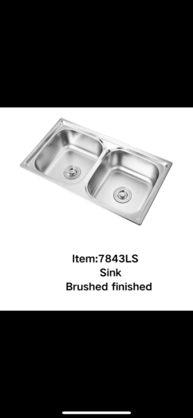 Évier double inox brossé