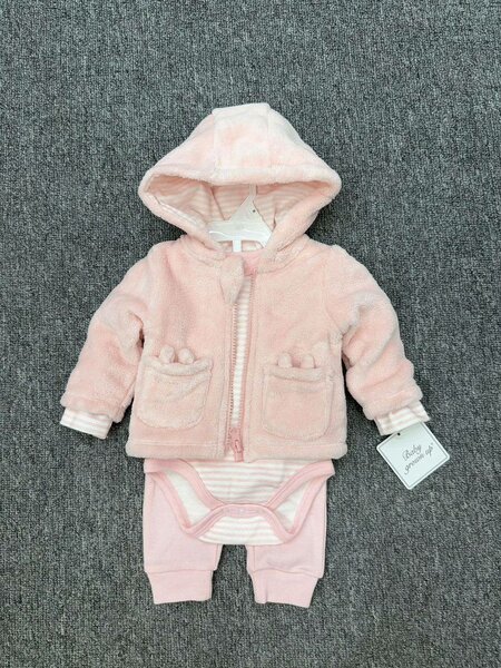 Ensemble bébé en polaire rose