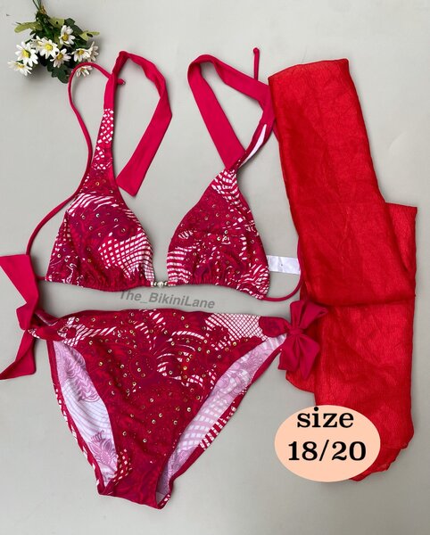 Two piece bikini with coverup