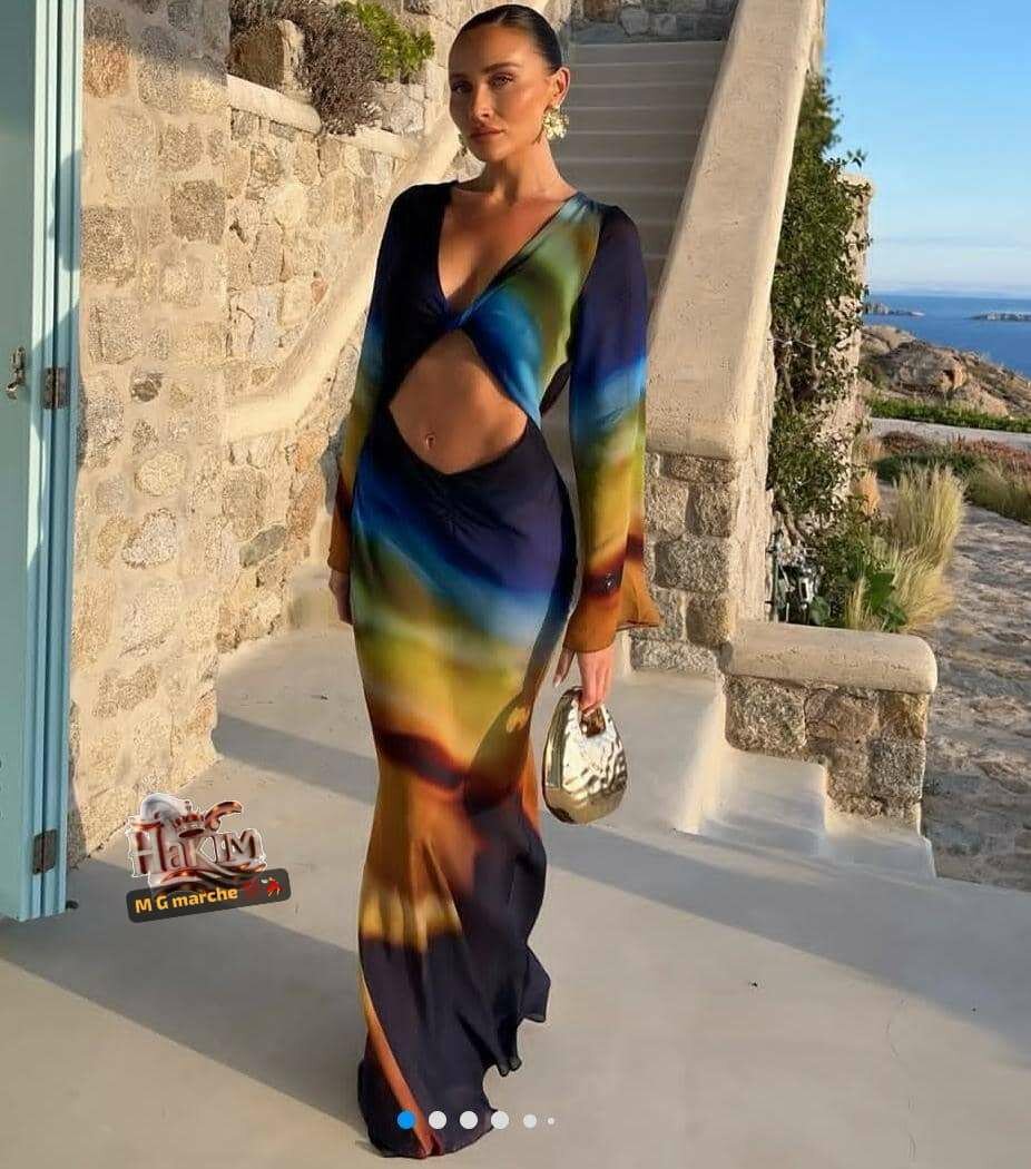 Robe élégante multicolore