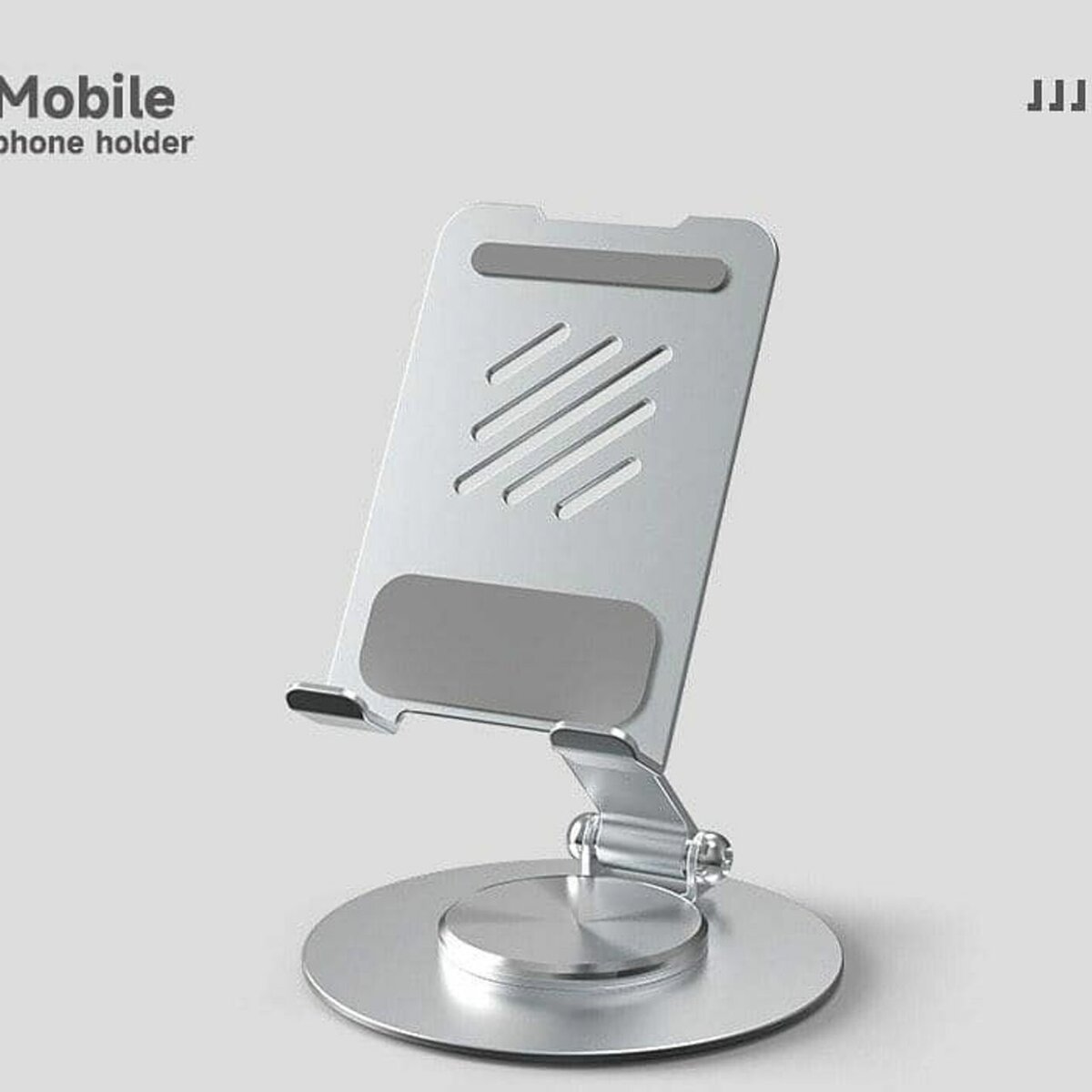 Foldable metallic phone holder