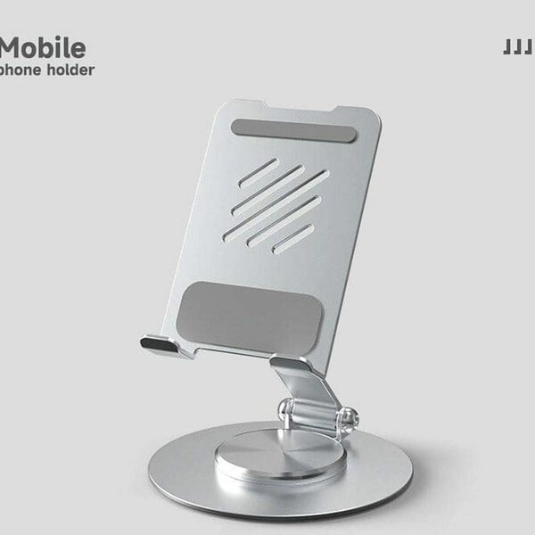 Foldable metallic phone holder