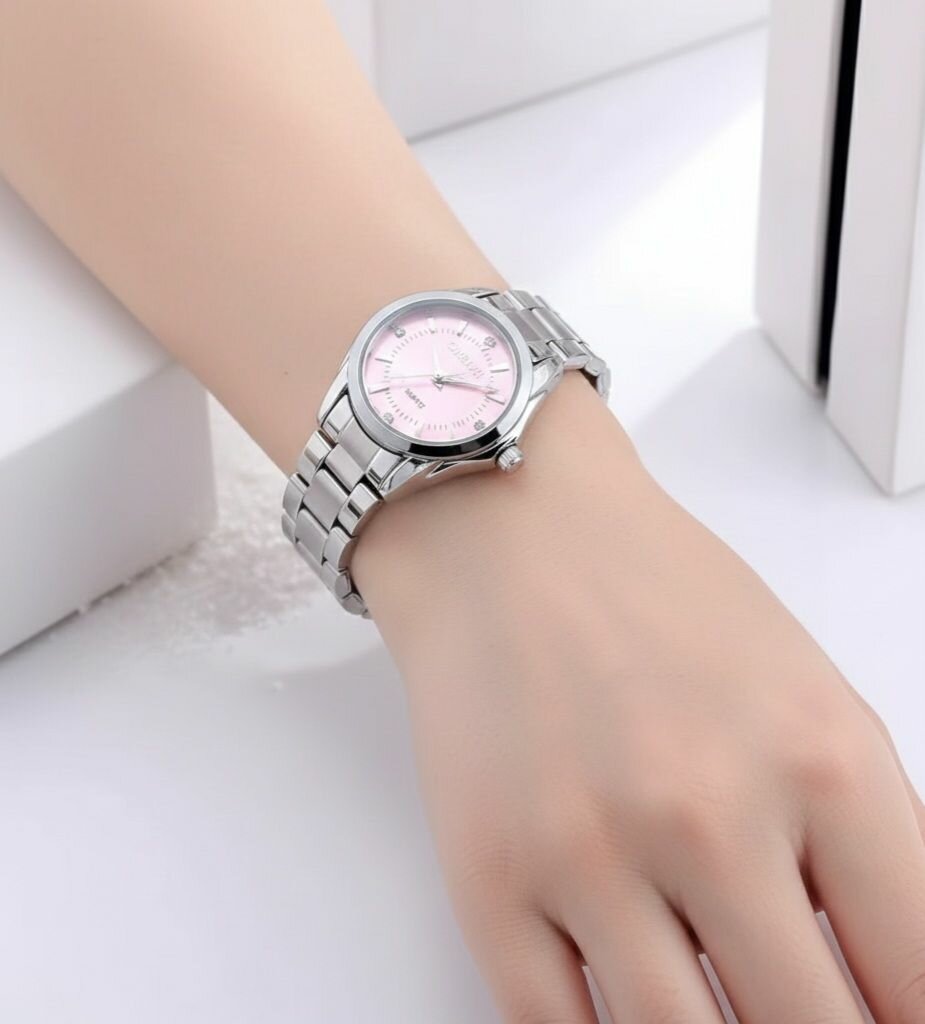 Montre Femme Quartz Rose Élégante