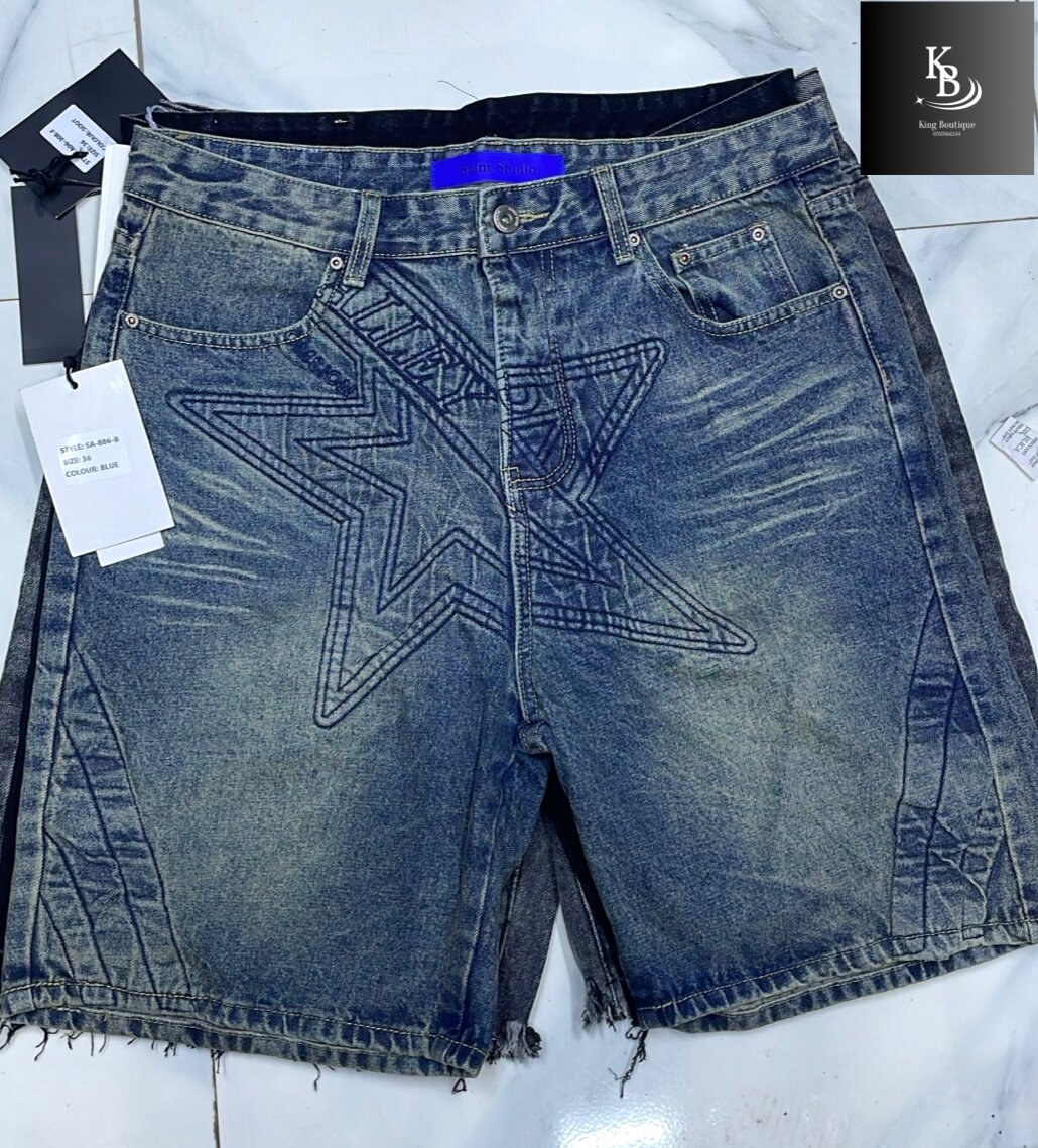 Shorts en jean délavé homme