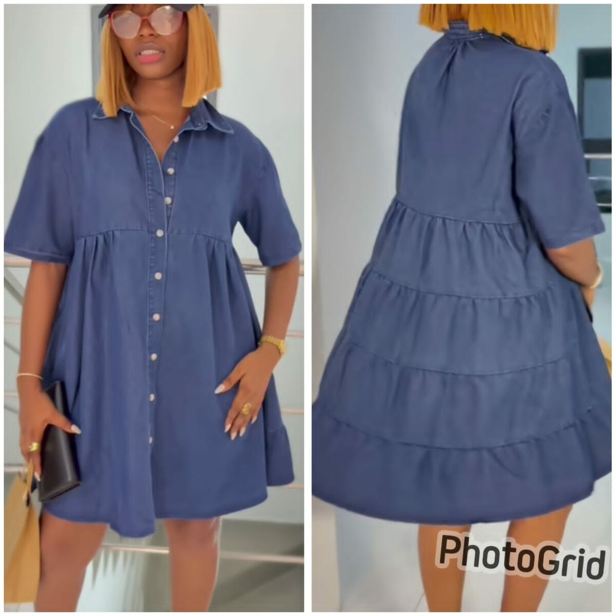 Robe chemise ample en jean