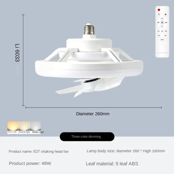 Ventilateur LED télécommandé