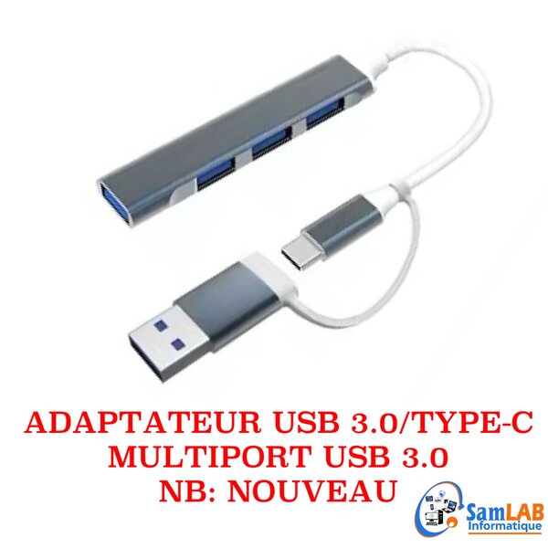 Adaptateur USB/TPYE-C en multiport USB
