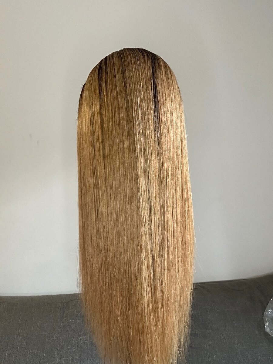 18inches frontal blonde hair with dark roots