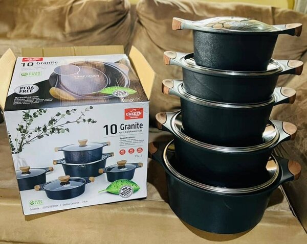 Ldenbo 10pcs set nonstick Granite Cookware set