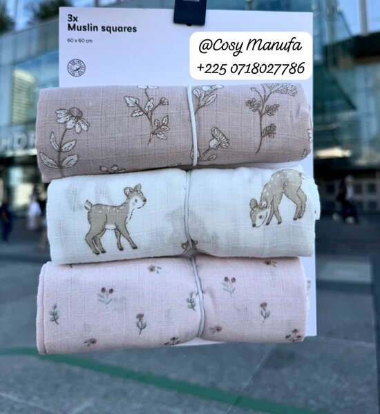 Lot de Carrés de Mousseline Bébé