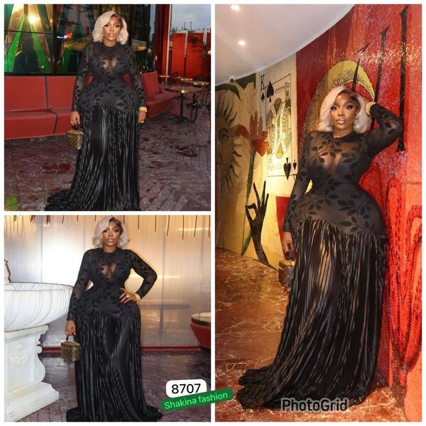 Robe longue noire élégante