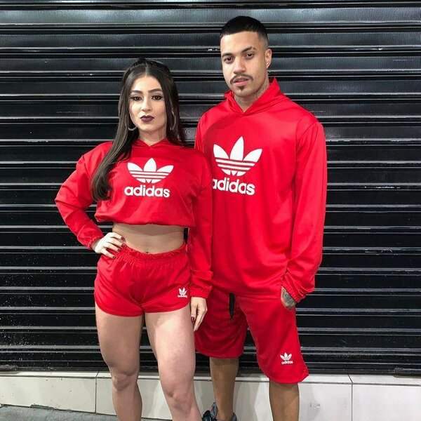 Ensemble survêtement rouge Adidas pour homme et femme