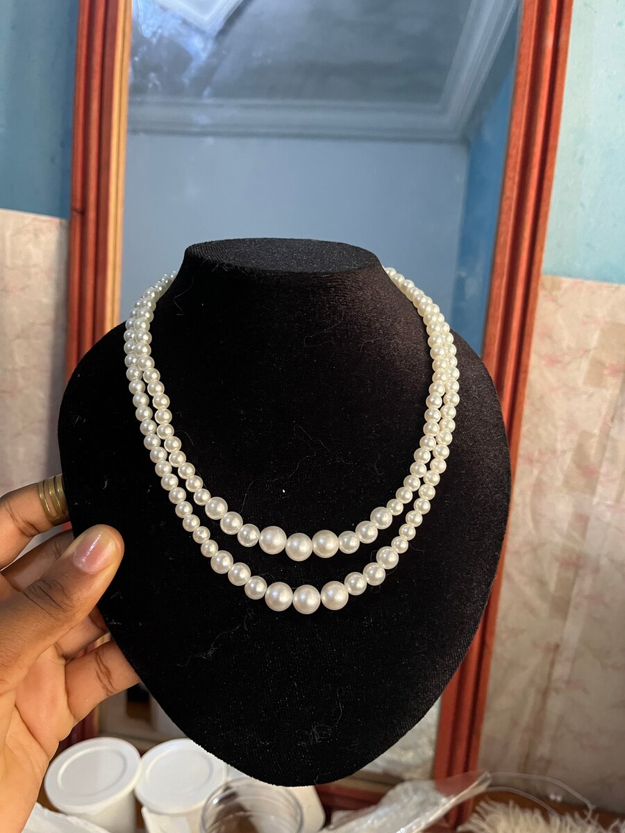 Collier de perles double rang