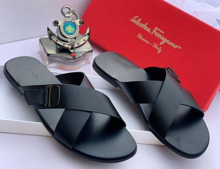 Sandales noires élégantes homme