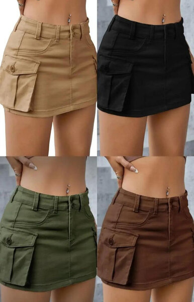 Mini-jupe cargo élégante
