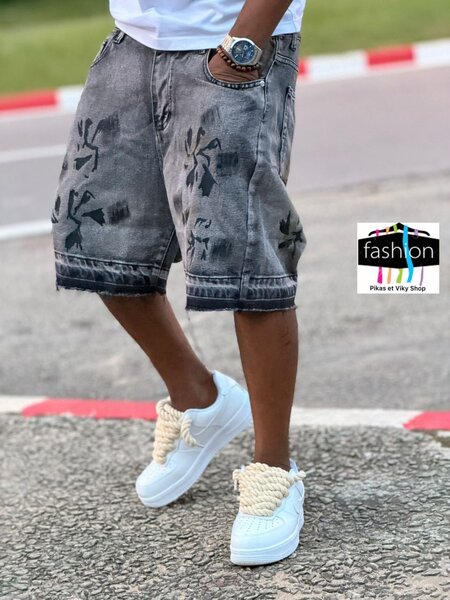 Shorts en jean imprimés