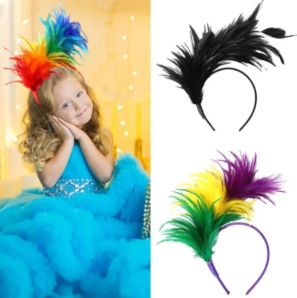Serre-tête Plumes Coloré Carnaval