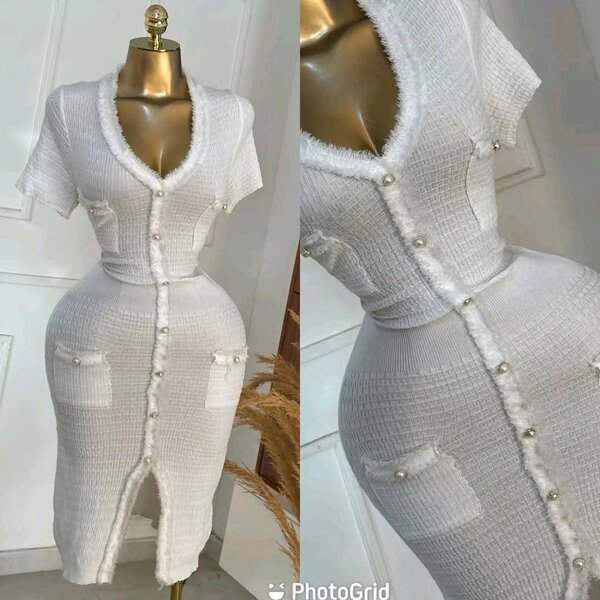 Robe blanche élégante en maille