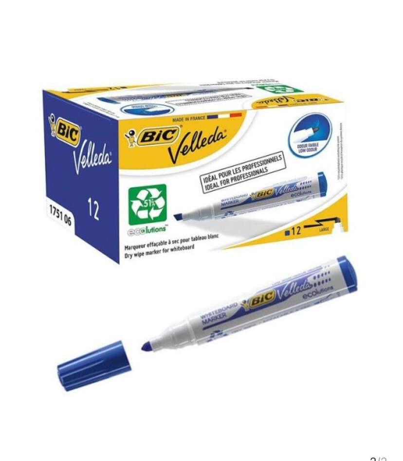 Marqueurs BIC Velleda Bleu x12