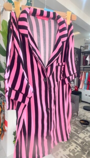 Women's pink pajamas T-shirt and trousers  