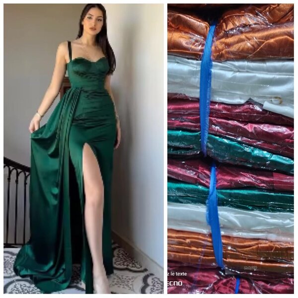 Robe de soirée longue en satin