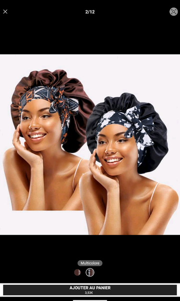 Bonnets + chouchou en Satin