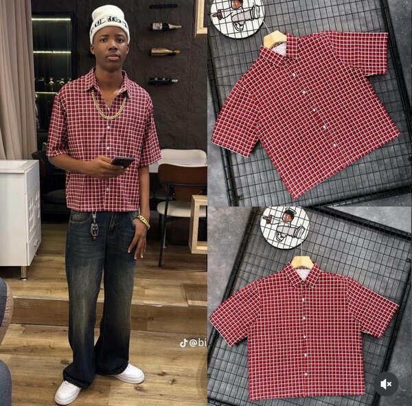 Chemise à carreaux rouge homme