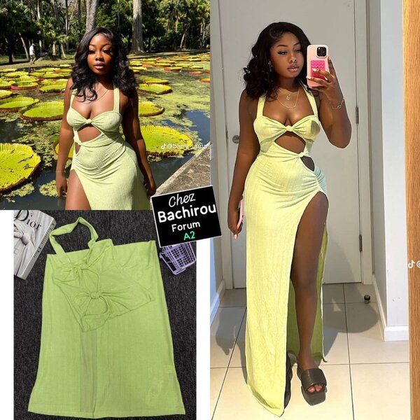 Robe longue échancrée chic