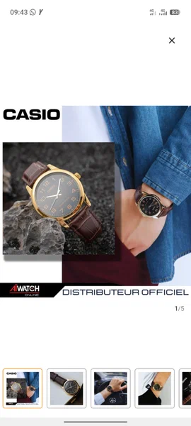 Montre Homme Casio Élégante
