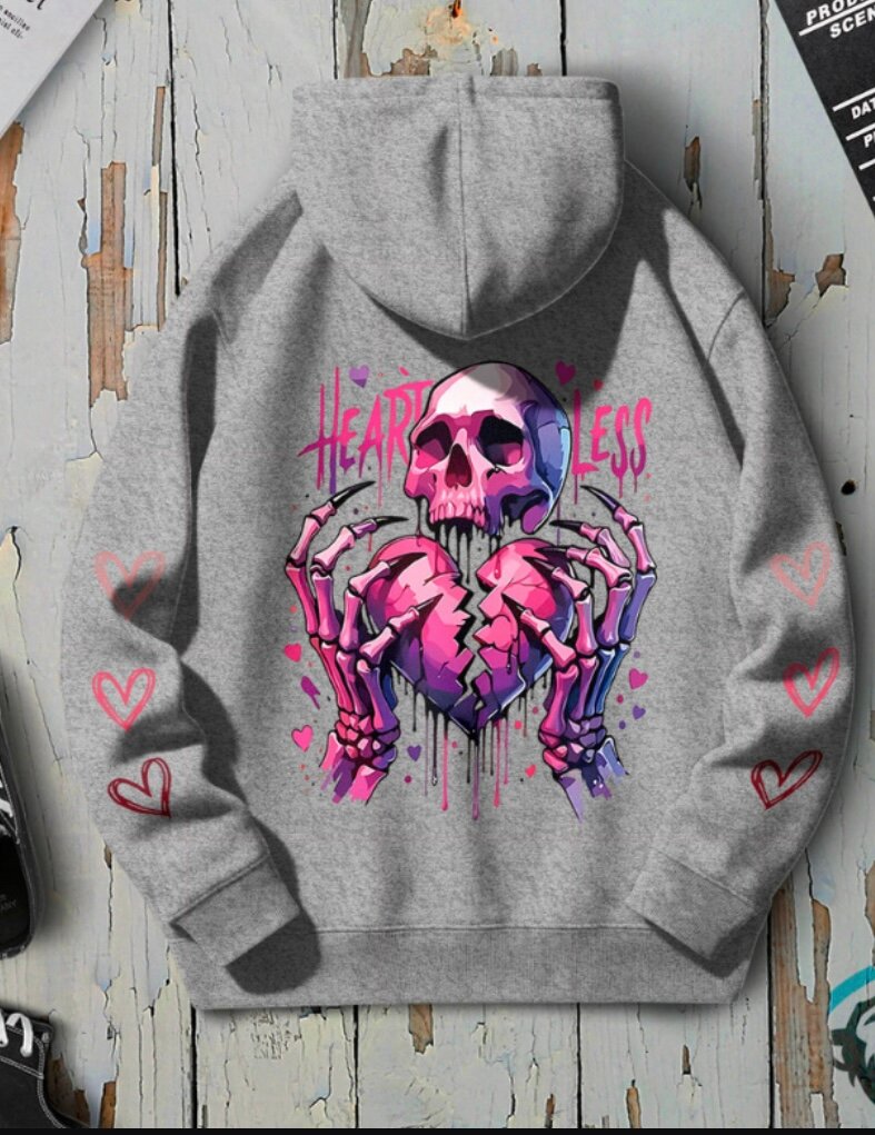 Sweat à capuche crâne stylisé