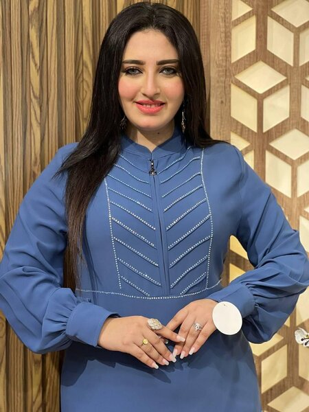 Robe longue élégante bleue