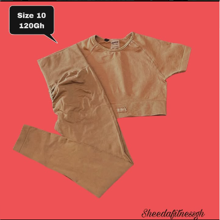 top and leggings brown