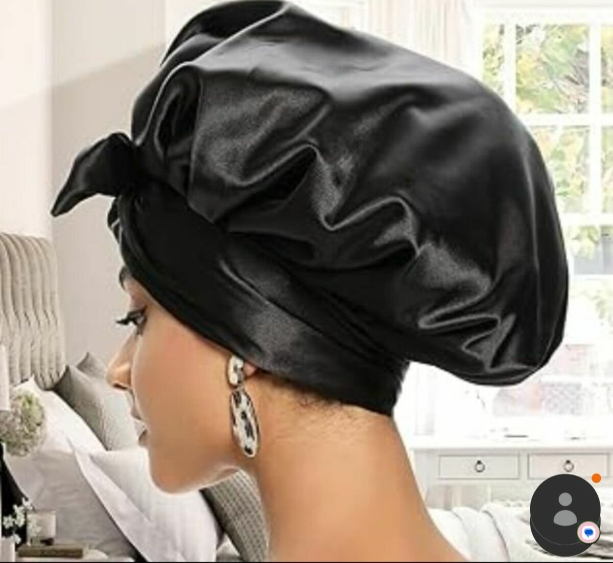 Bonnet en satin pour cheveux