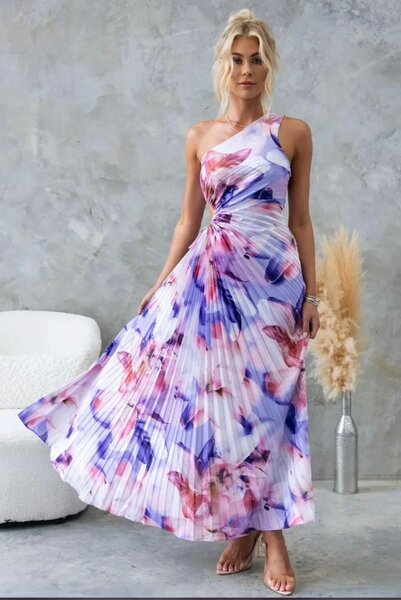 Floral One-Shoulder Maxi Dress