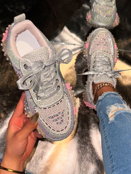 Baskets Femme Glamour Strass