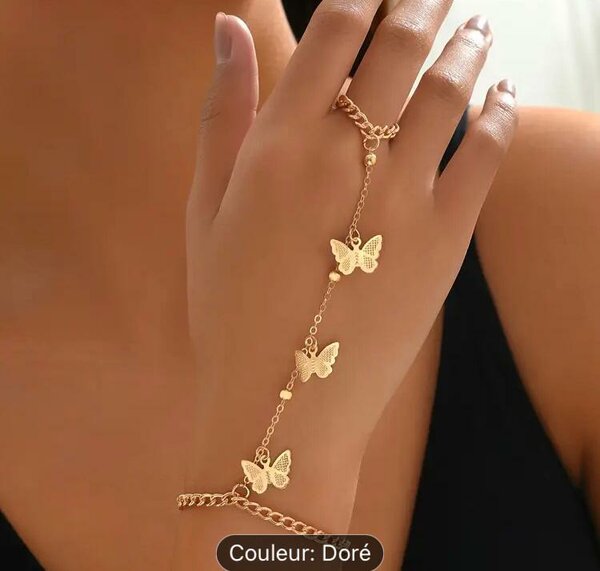 Bracelet style bague doré élégant