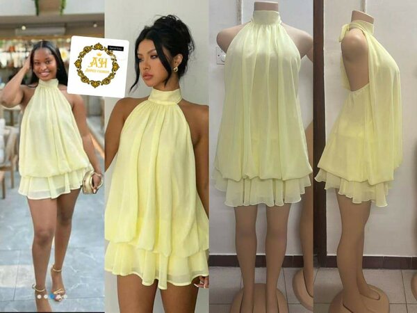 Robe jaune aérienne élégante