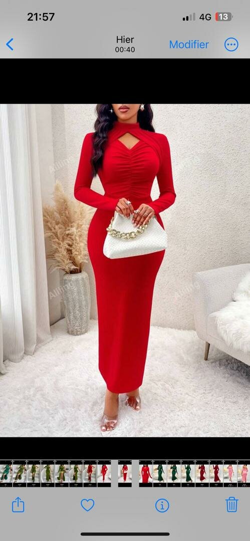 Robe élégante à manches longues