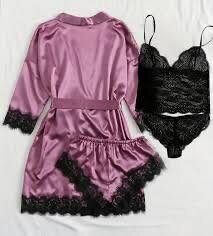 Ensemble nuisette satin dentelle