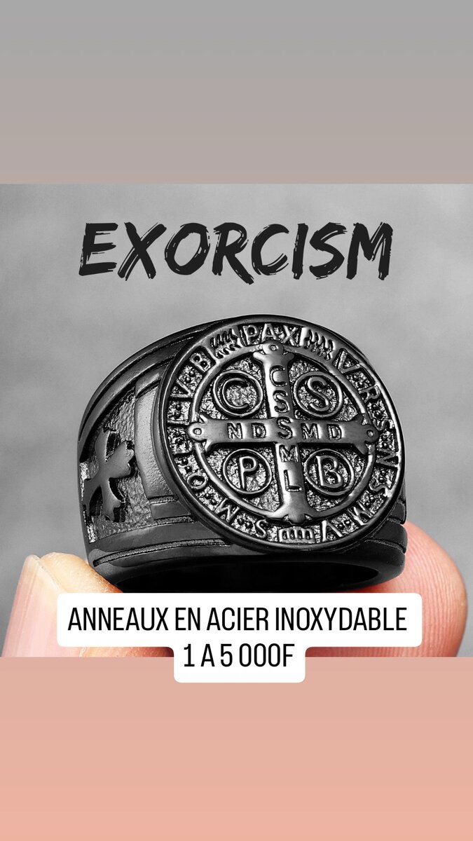 Bague Acier Inoxydable Exorcisme