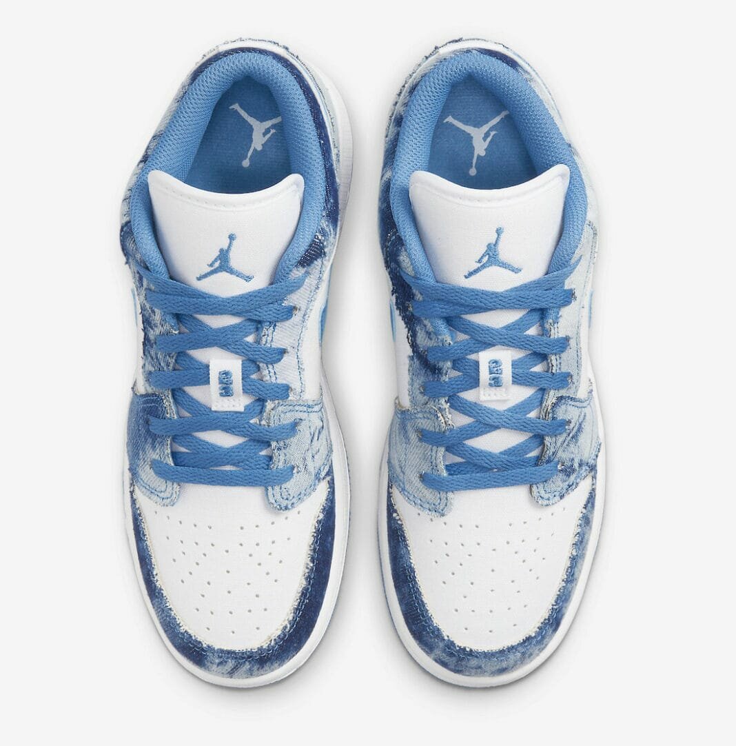 Chaussures Air Jordan 1 Low en denim bleu