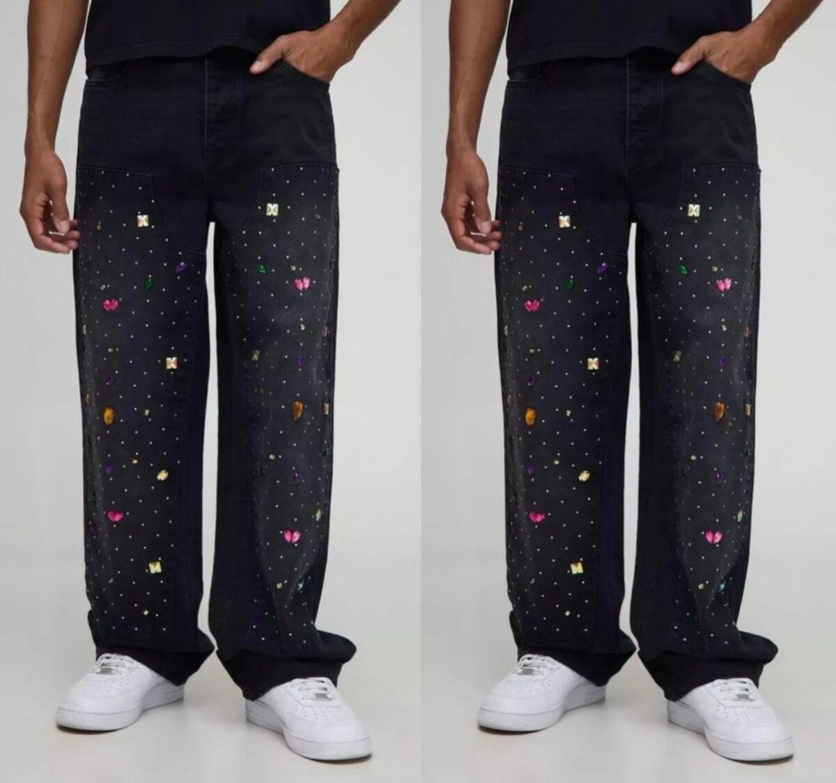 Jean homme tendance avec motifs