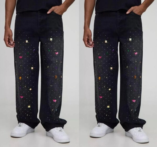 Jean homme tendance avec motifs