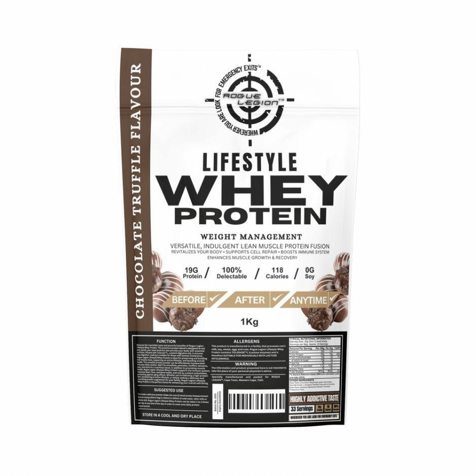 CHOCOLATE TRUFFLE WHEY PROTEIN 1KG BAG