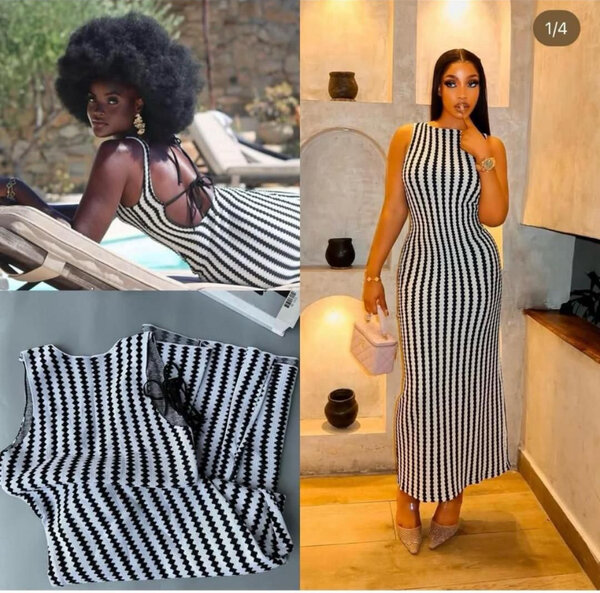 Elegant Striped Maxi Dress