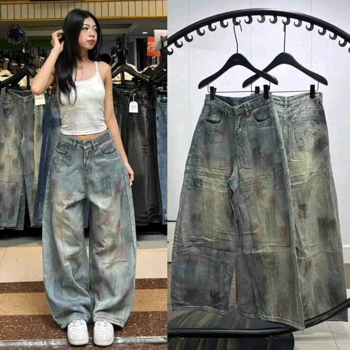 Jeans larges femme vintage